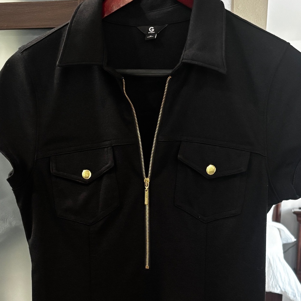 G by Guess Polo Collar Dress - Black M - Picture 4 of 6